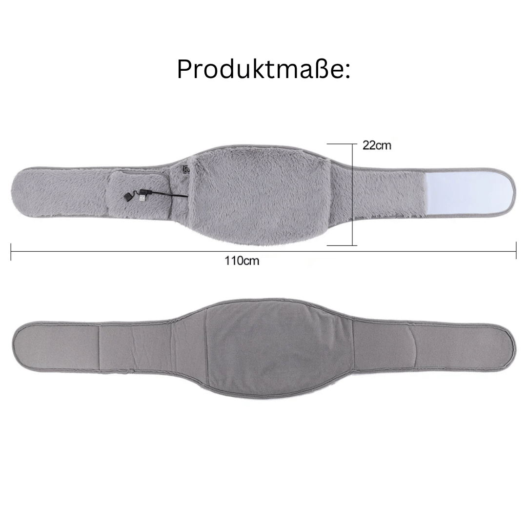 Flauschiger Wärmegürtel - 3-stufige Tiefenwärme zur Linderung von Bauch-, Rücken- & Unterleibsschmerzen