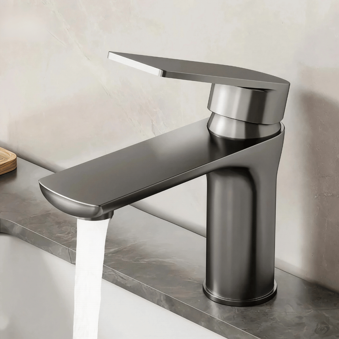 Nivaro Badezimmer Armatur – Edelstahl Wasserhahn mit Warm- und Kaltwasser für Bad & Küche