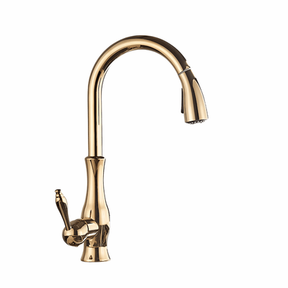 Fluxo Küchenarmatur – Luxus Design Wasserhahn mit ausziehbarem Sprühkopf für Warm- und Kaltwasser