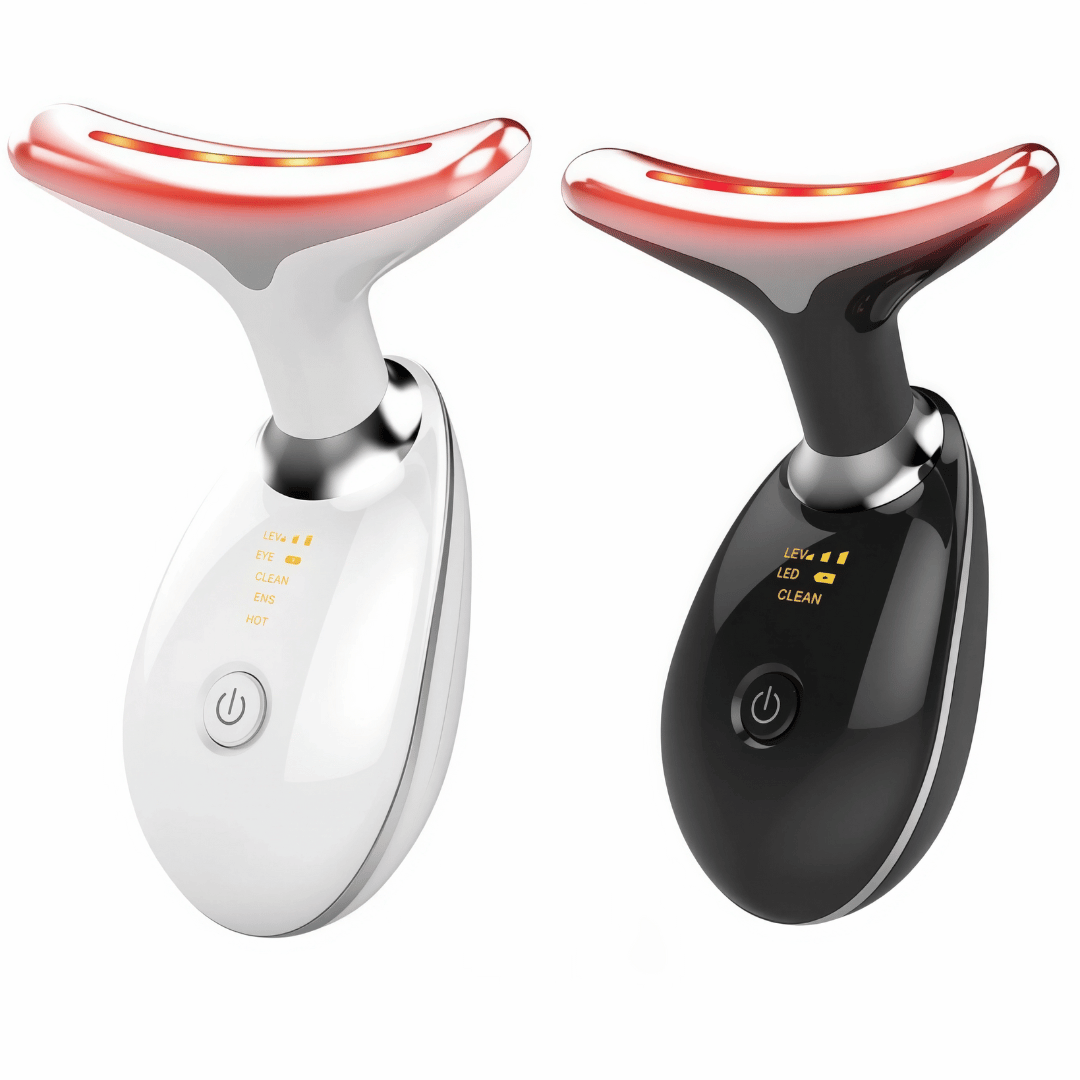 LED Hautpflegegerät für Gesicht & Hals - Hautstraffendes Massagegerät zur Hautverjüngung & Faltenreduzierung