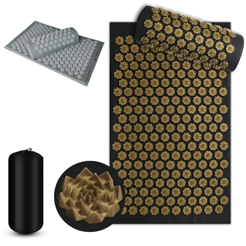 Zenova Pro Akupressurmatte – Shiatsu Massage Matte mit Kissen, für Durchblutung, Regeneration & Stressabbau