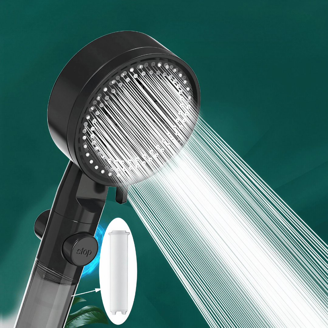 Hochdruck-Duschkopf mit Filter und 8 Strahlarten - wassersparend & robust