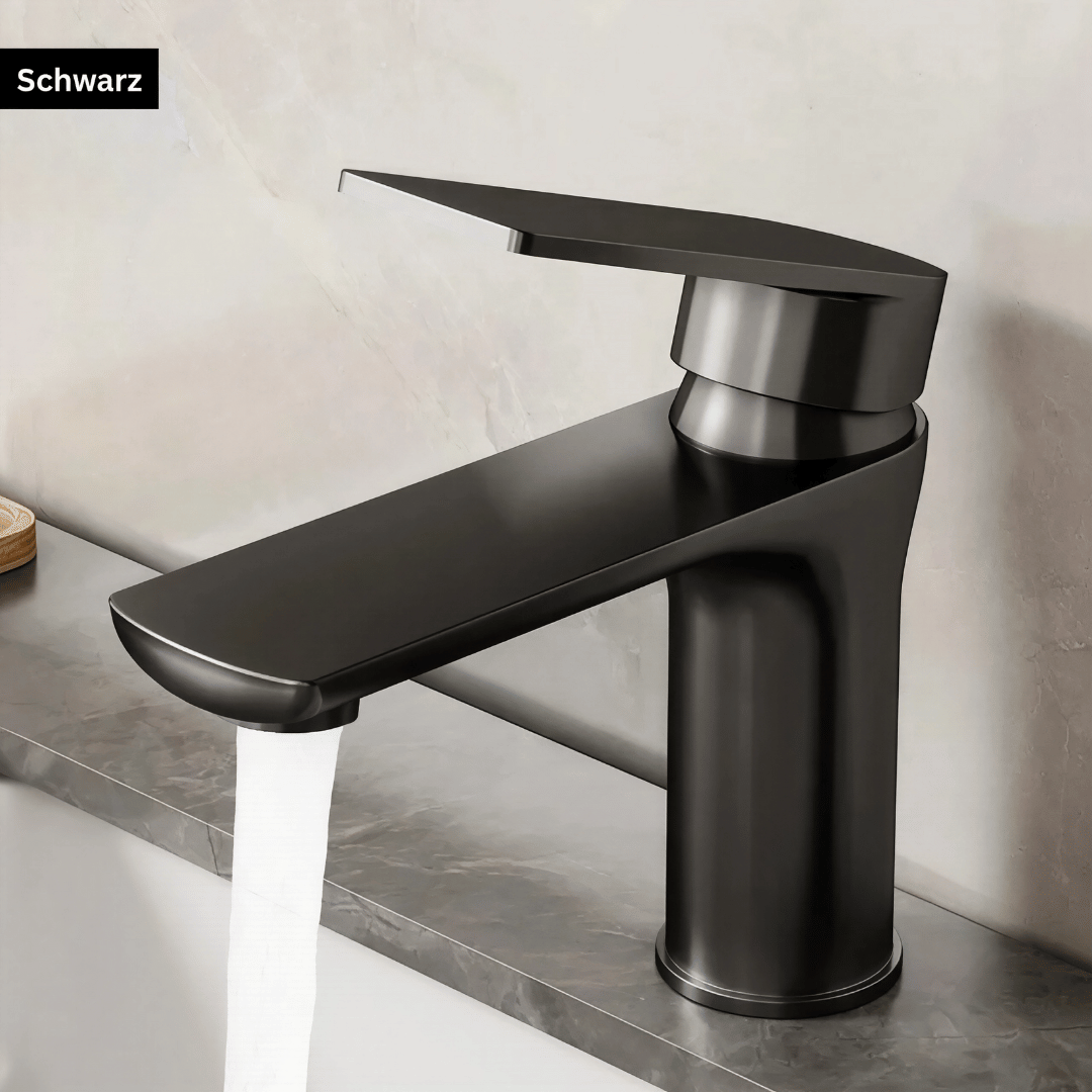 Nivaro Badezimmer Armatur – Edelstahl Wasserhahn mit Warm- und Kaltwasser für Bad & Küche