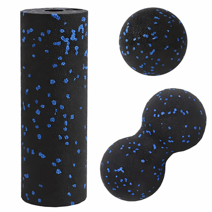 Faszien Massage Set 3-teilig - Schaumstoff-Rollen-Set für Yoga, Pilates & Muskelentspannung