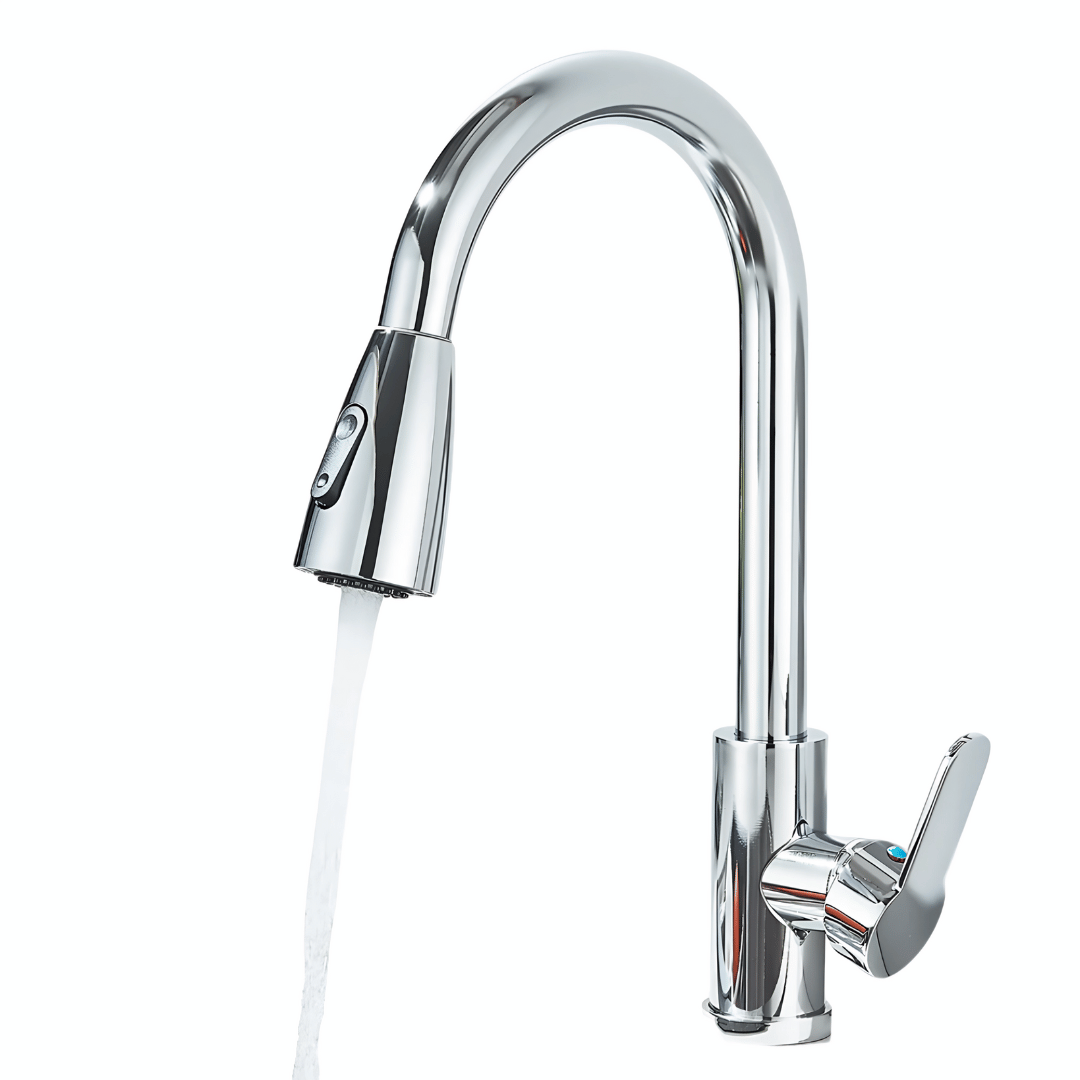 Versa Küchenarmatur – Moderner Wasserhahn mit ausziehbarem Sprühkopf für Warm- und Kaltwasser