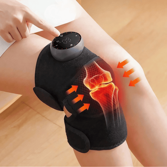 Beheizbare Knie-Massagebandage - Elektrische Wärmetherapie mit Massagefunktion, fördert Durchblutung & lindert Schmerzen