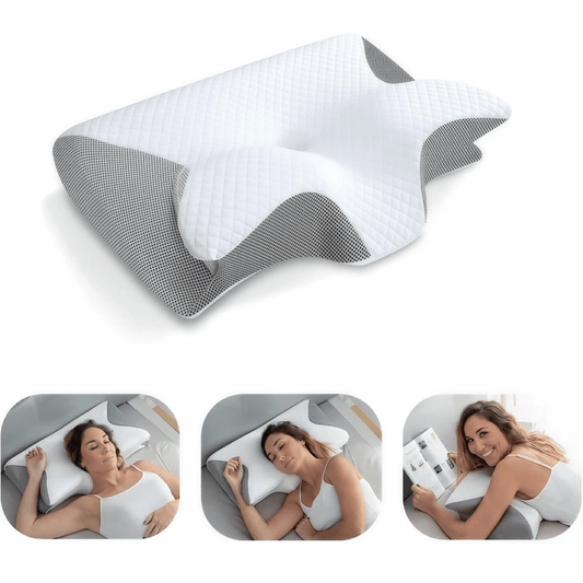 Elvio Orthopädisches Nackenkissen – Ergonomisches 2-in-1 Memory Foam Kissen für gesunde Schlafhaltung & Komfort