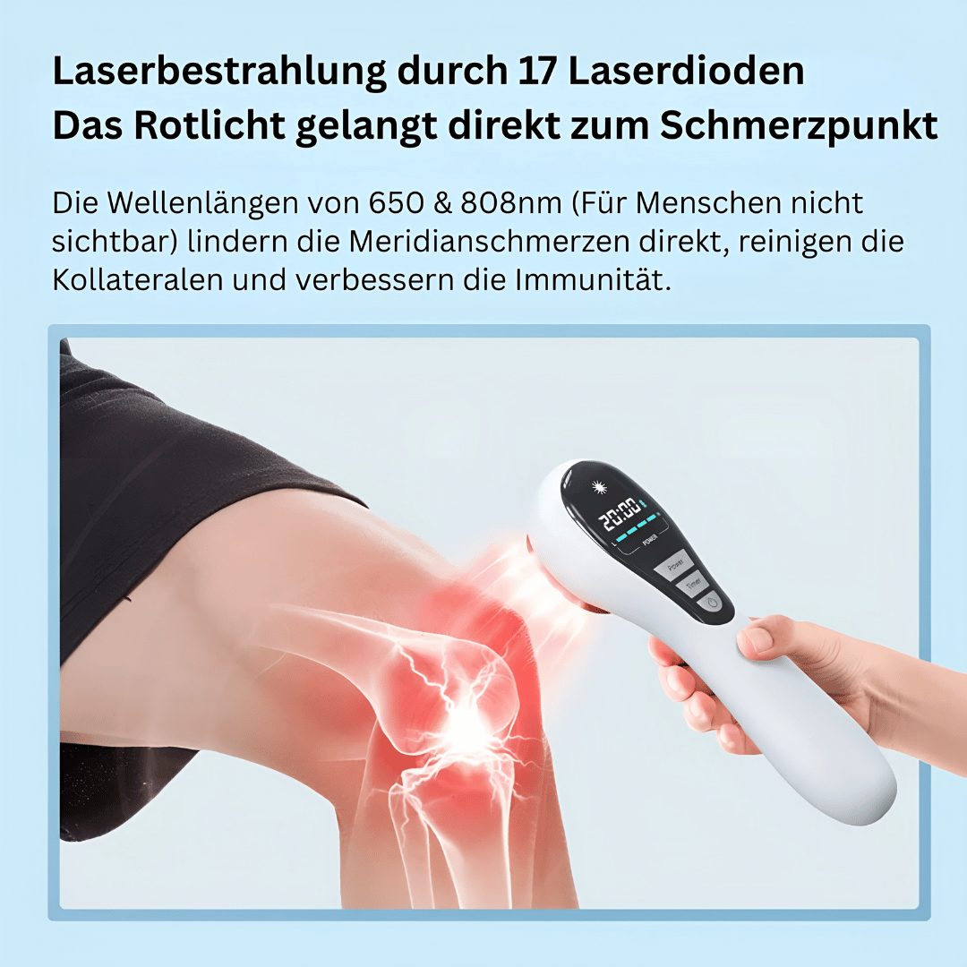 Rotlicht-Lasertherapiegerät – 650 nm / 808 nm Rotlicht- und Kaltlaser-Behandlung bei Arthrose, Gelenk- und Muskelschmerzen