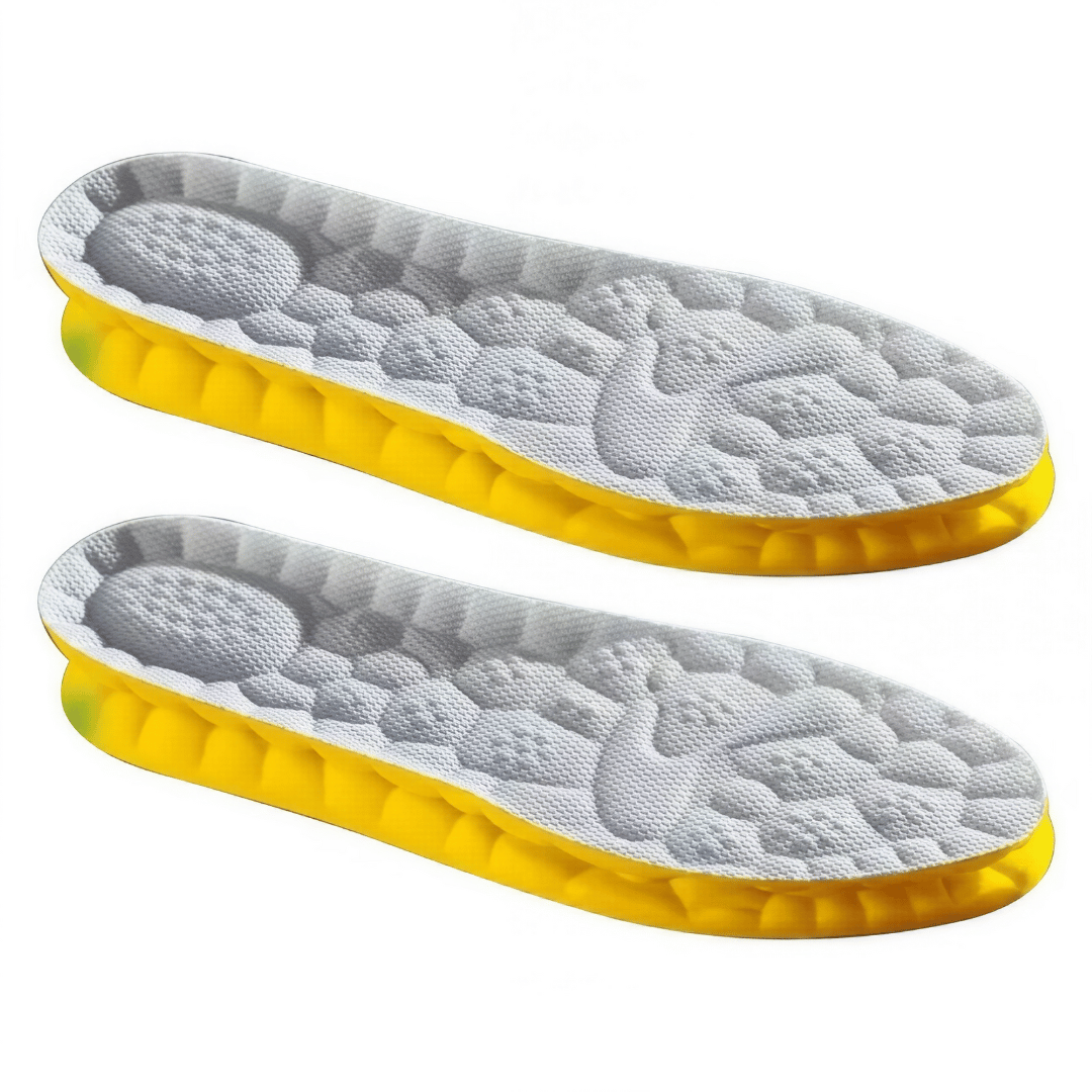 4D Sport Einlegesohlen - Orthopädische PU Schuheinlagen mit Dämpfung, weichem Fußbett & atmungsaktiver Polsterung