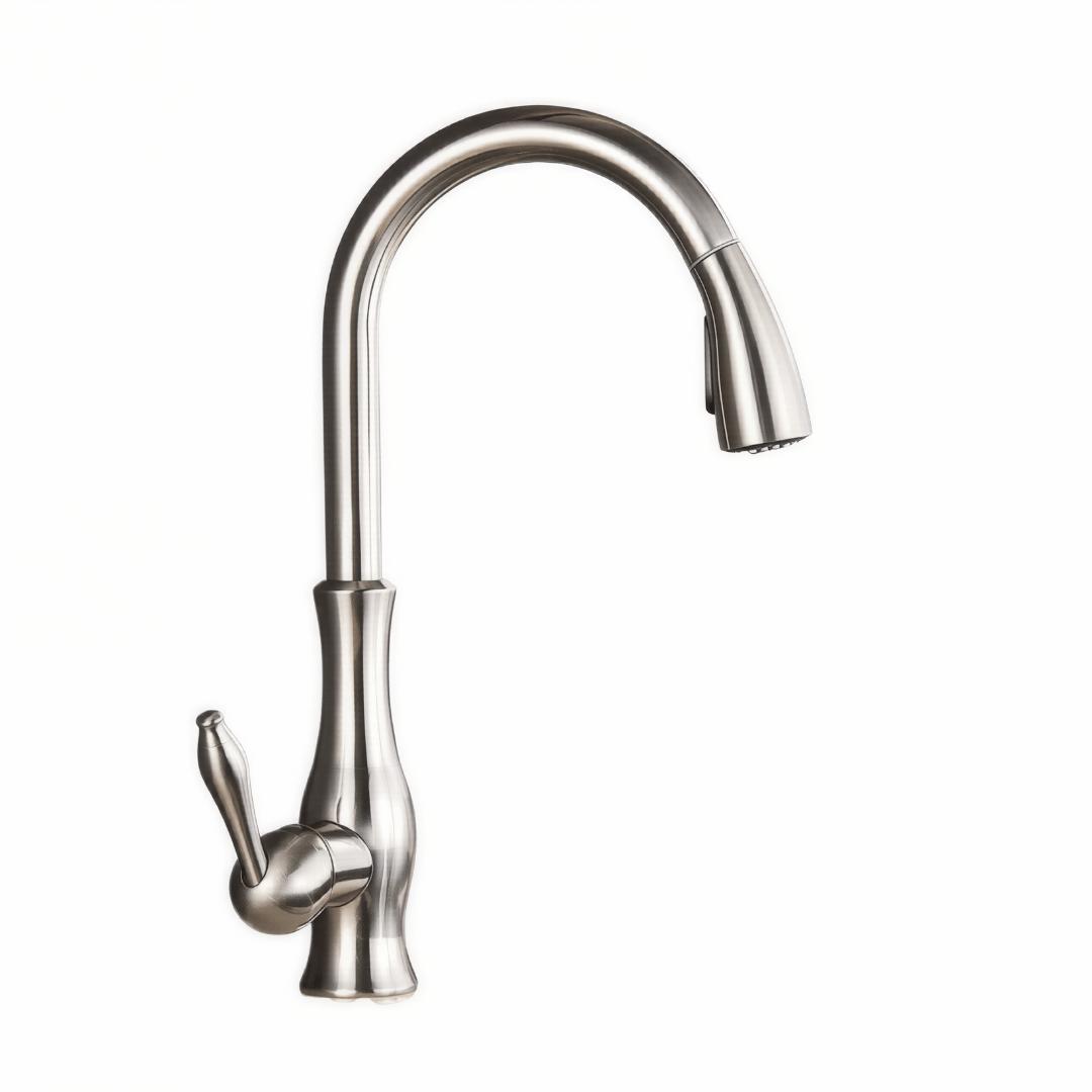 Fluxo Küchenarmatur – Luxus Design Wasserhahn mit ausziehbarem Sprühkopf für Warm- und Kaltwasser