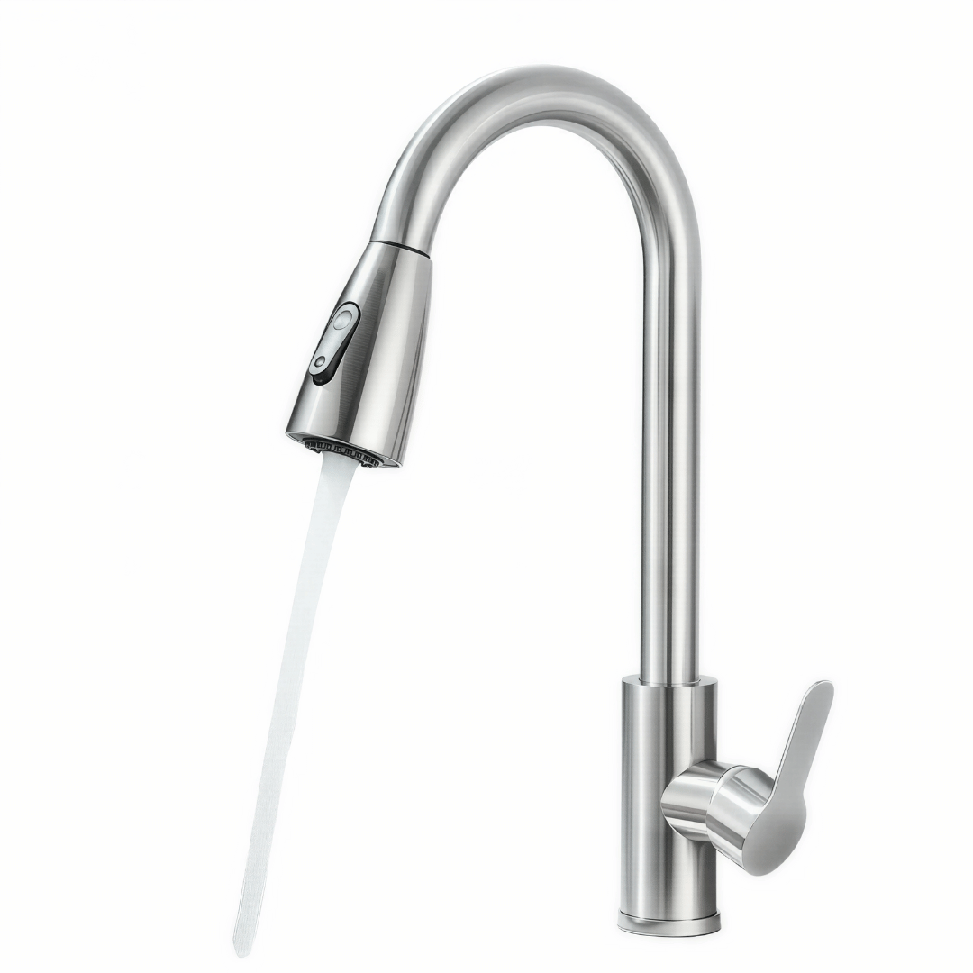 Versa Küchenarmatur – Moderner Wasserhahn mit ausziehbarem Sprühkopf für Warm- und Kaltwasser