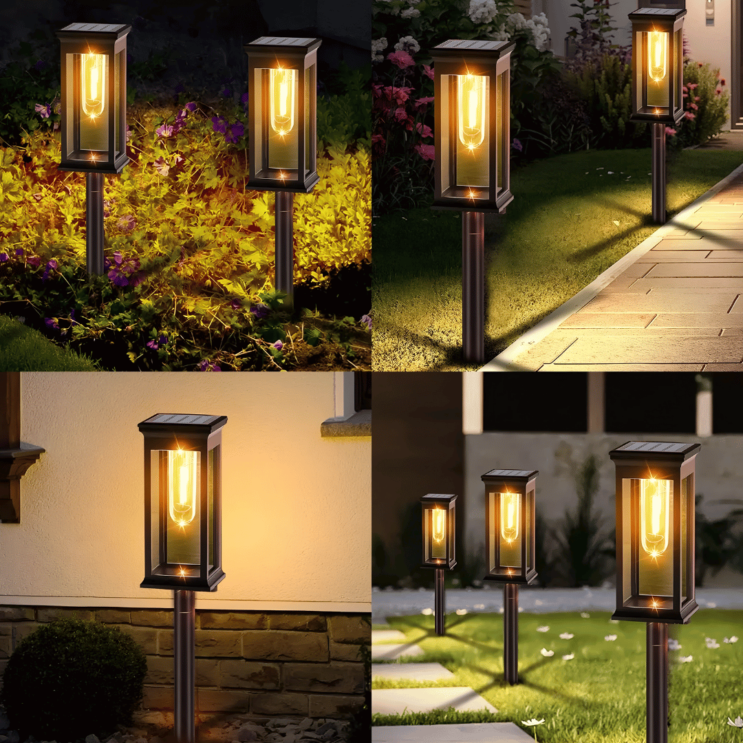 Solaro Garten Solarleuchten – LED Wegbeleuchtung für Außen, solarbetrieben & wasserdicht, ideal für Hof, Rasen & Gartenwege