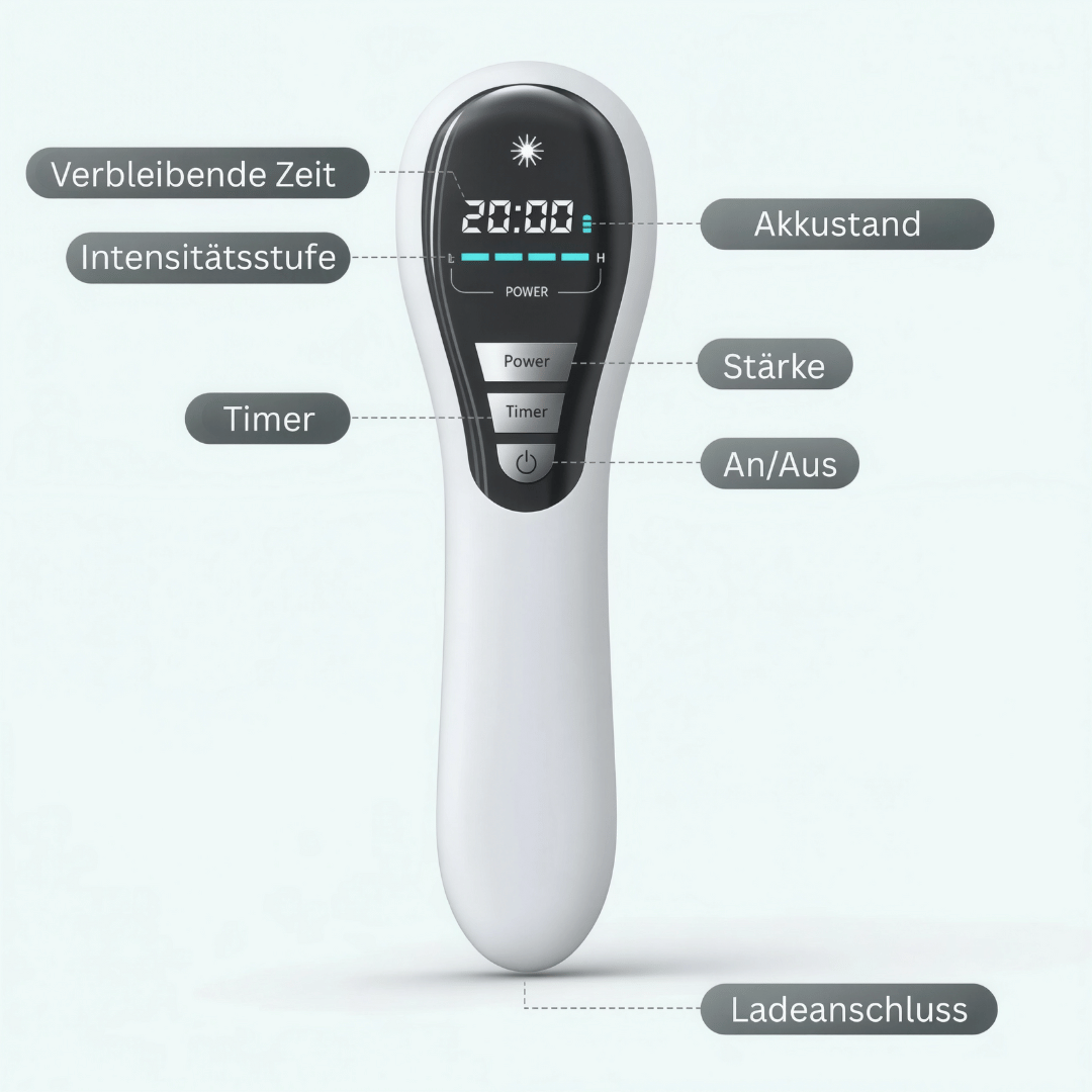 Rotlicht-Lasertherapiegerät – 650 nm / 808 nm Rotlicht- und Kaltlaser-Behandlung bei Arthrose, Gelenk- und Muskelschmerzen