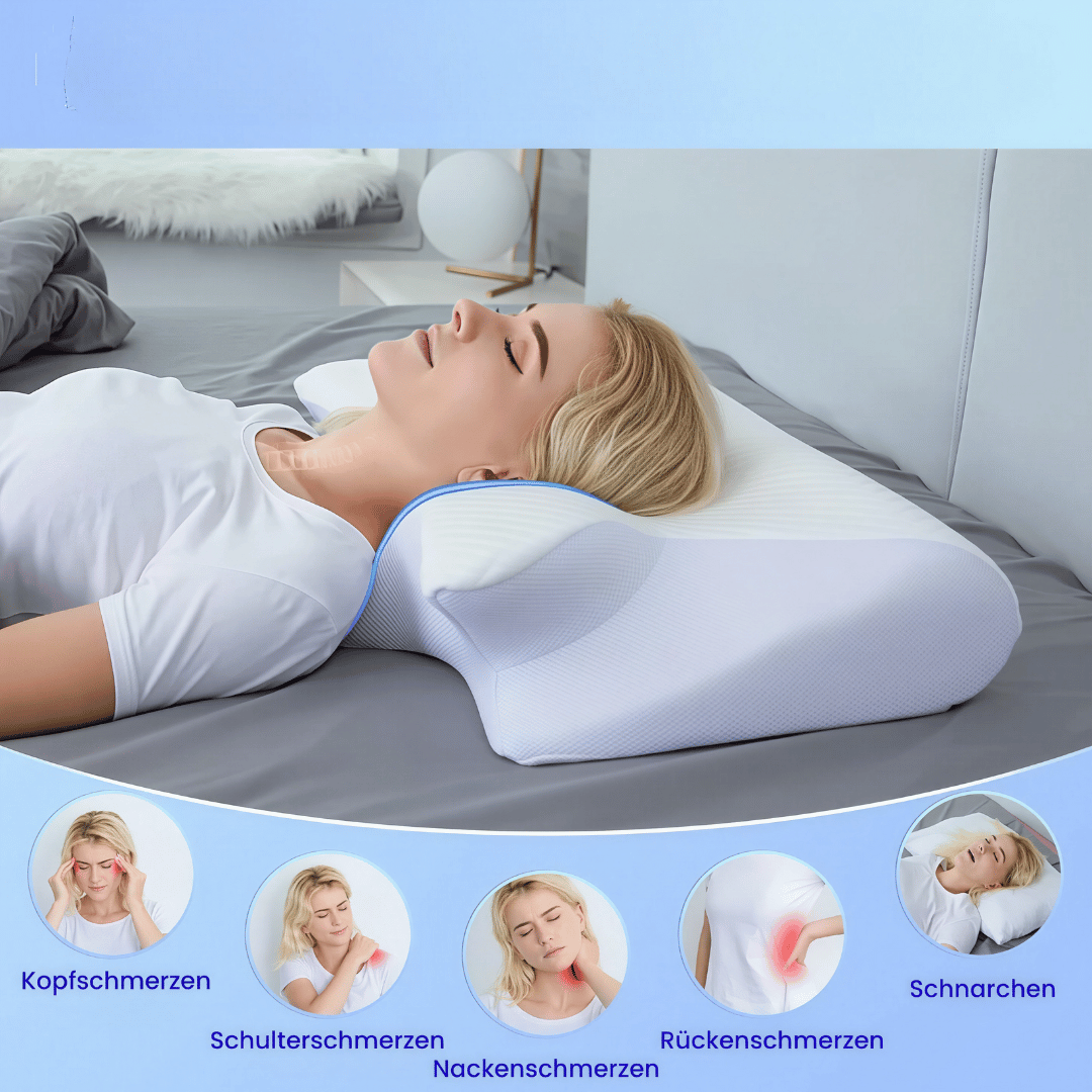 Elvio Orthopädisches Nackenkissen – Ergonomisches 2-in-1 Memory Foam Kissen für gesunde Schlafhaltung & Komfort