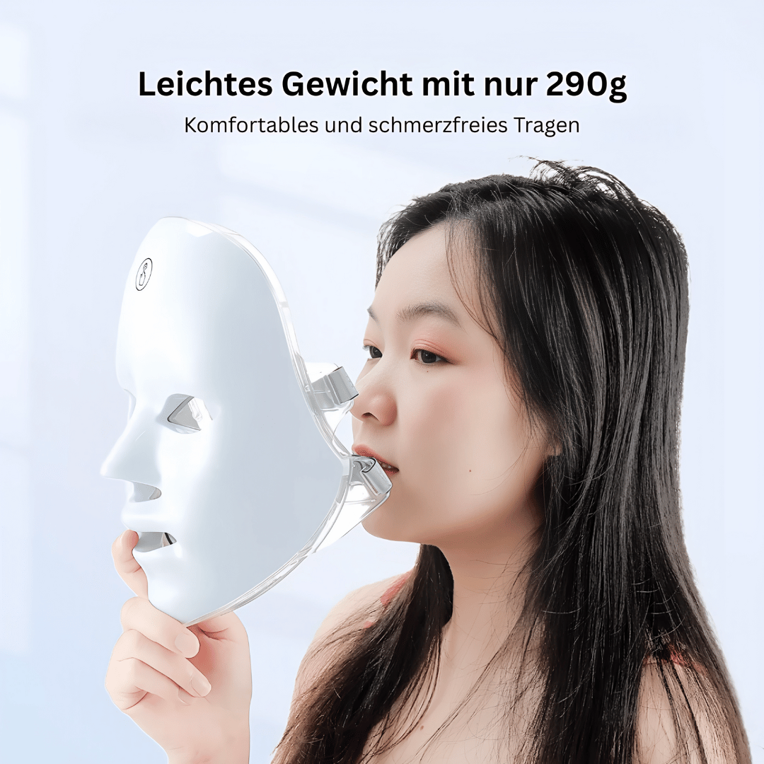 Anti-Aging LED Gesichtsmaske - 7 Farben Lichttherapie zur Hautstraffung, Faltenreduktion & natürlichen Hautverjüngung