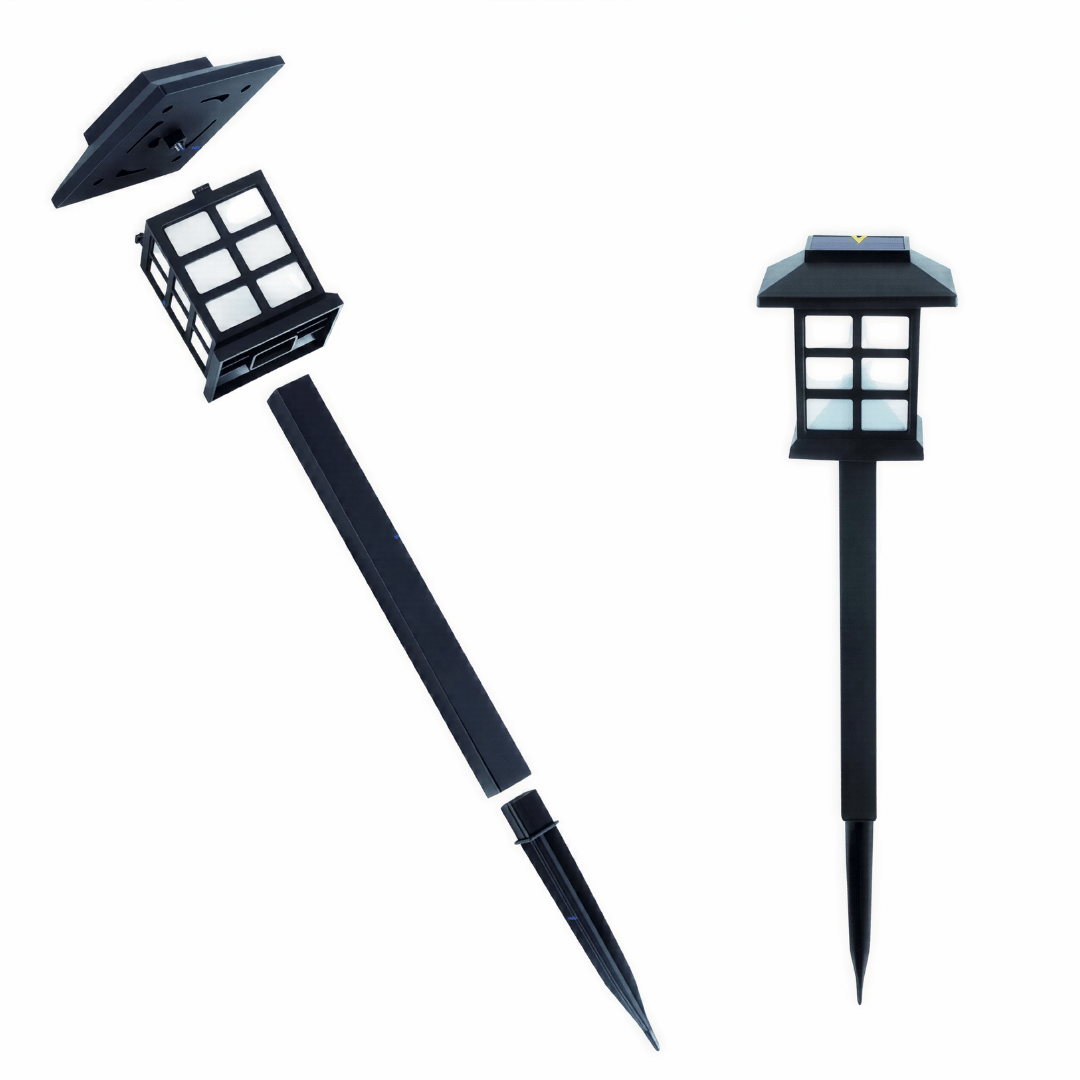 Solaris Solarleuchten 2er Set – Wasserdichte LED Weglampen für Garten, Hof & Terrasse, dekorative Landschaftsbeleuchtung