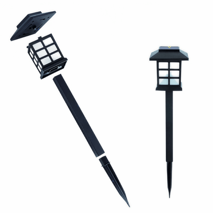 Solaris Solarleuchten 2er Set – Wasserdichte LED Weglampen für Garten, Hof & Terrasse, dekorative Landschaftsbeleuchtung