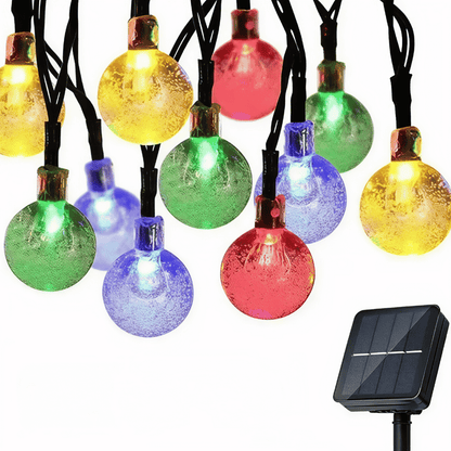 Solar Lichterkette Outdoor – Kristall LED Lichter mit 8 Modi, wasserdicht für Garten, Terrasse & Balkon