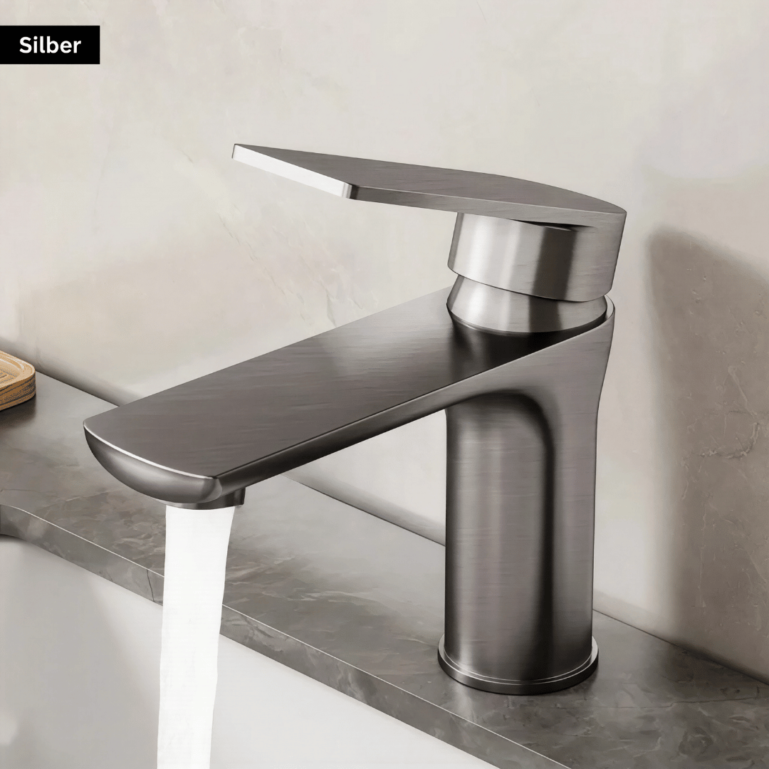 Nivaro Badezimmer Armatur – Edelstahl Wasserhahn mit Warm- und Kaltwasser für Bad & Küche