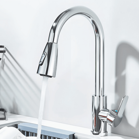 Versa Küchenarmatur – Moderner Wasserhahn mit ausziehbarem Sprühkopf für Warm- und Kaltwasser