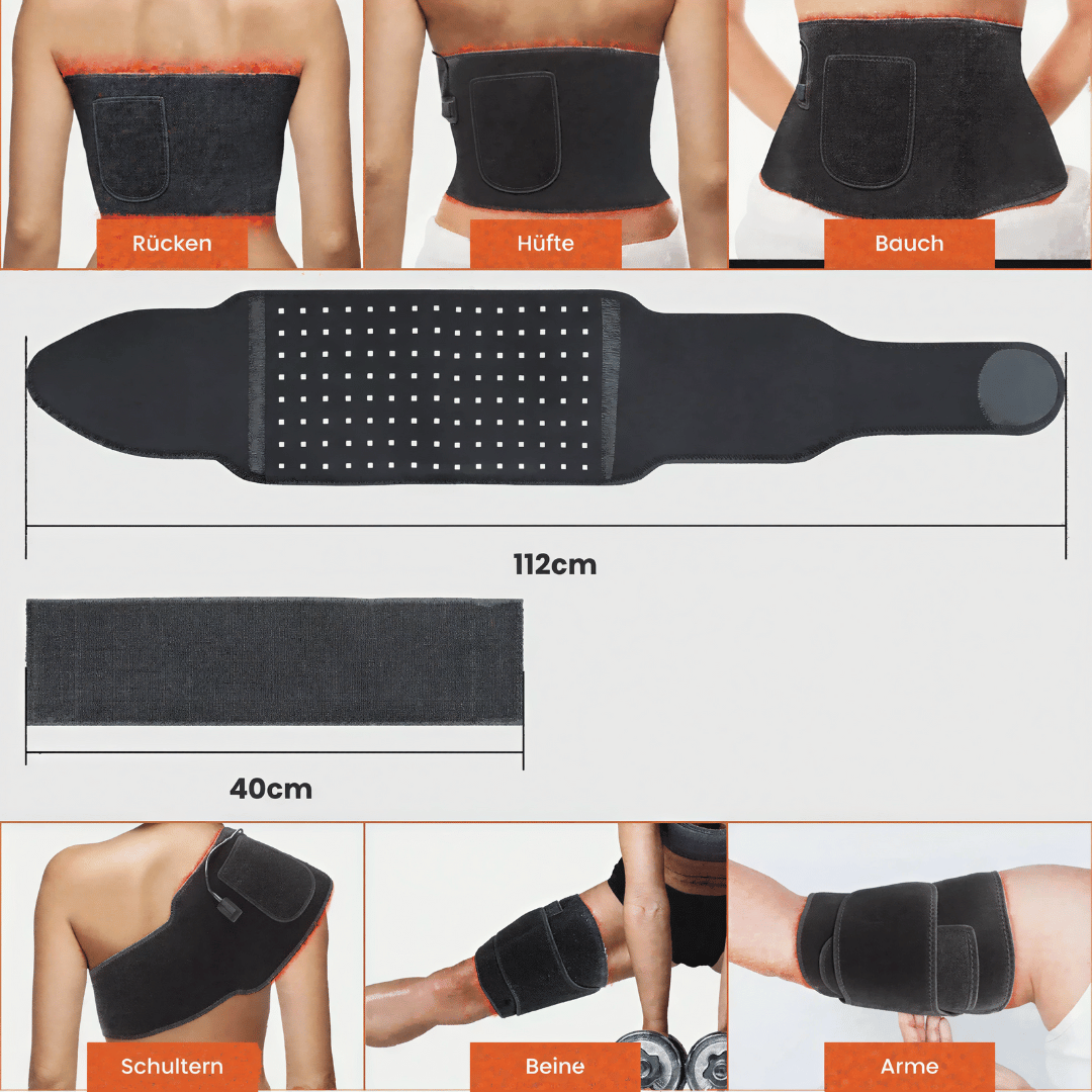 Rotlichttherapiegürtel - Infrarot Gürtel für gezielte Schmerzlinderung & Muskelentspannung