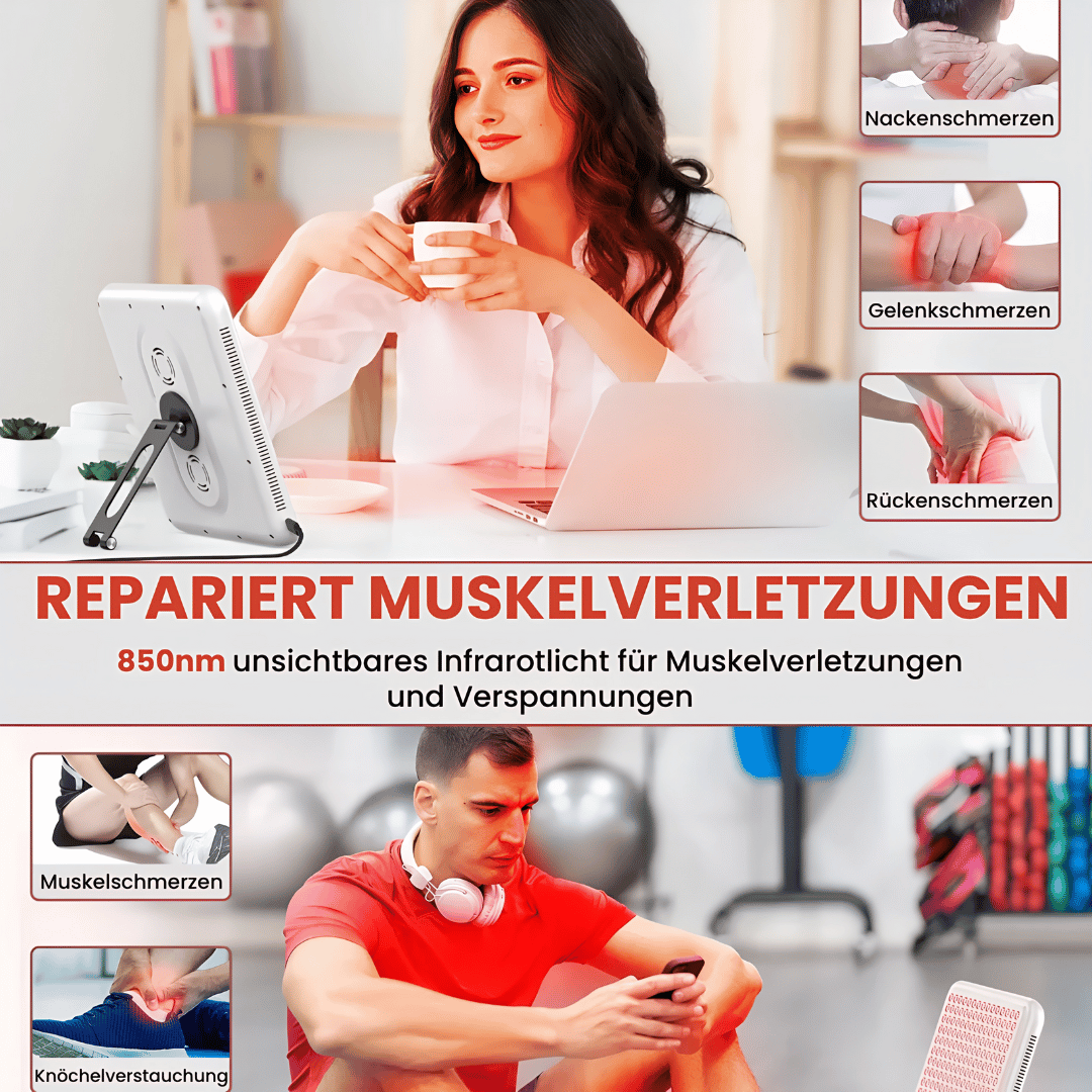 Alvaro Rotlichttherapie Gerät - LED Gerät für Anti-Aging, Hautverjüngung & Schwerzlinderung