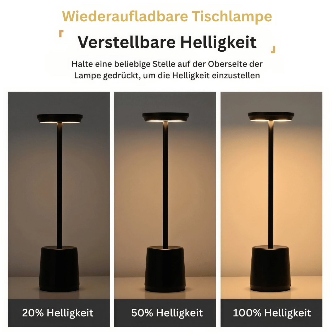 Kabellose LED Tischlampe mit Touchsteuerung - Mit 3 Farbmodi & dimmbarer Helligkeit, für stimmungsvolle Raumbeleuchtung