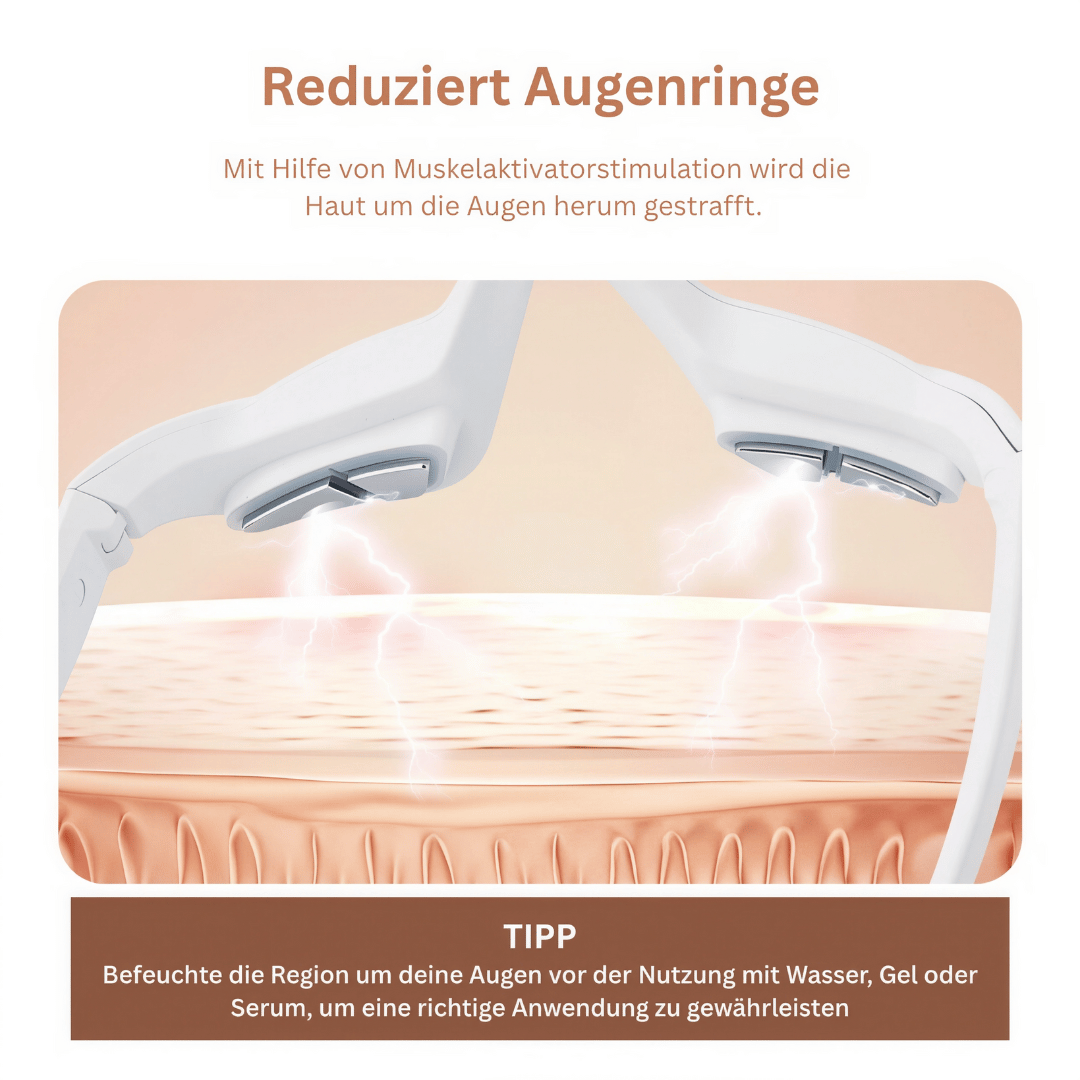 3D Augenmassagegerät - Elektrische Augenpflege zur Reduktion von Augenringen, für glatte & strahlende Haut um die Augen