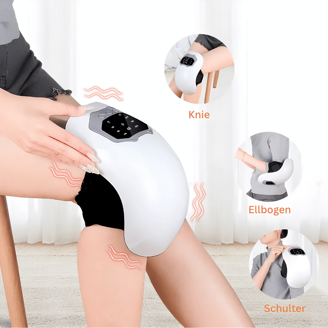 Smartes Knie-Massagegerät - Intelligente Massage mit Luftdruck, Vibration & Wärme für Knie, Schulter & Ellbogen