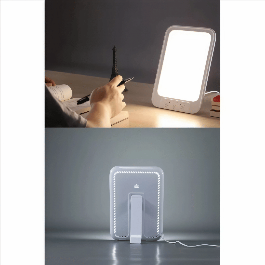 Tageslichtlampe 20000 Lux - LED Lichttherapie Lampe mit 3 Farbmodi & 5 Helligkeitsstufen, Touch-Steuerung