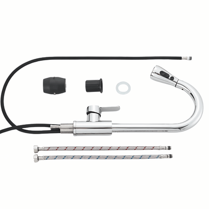 Versa Küchenarmatur – Moderner Wasserhahn mit ausziehbarem Sprühkopf für Warm- und Kaltwasser