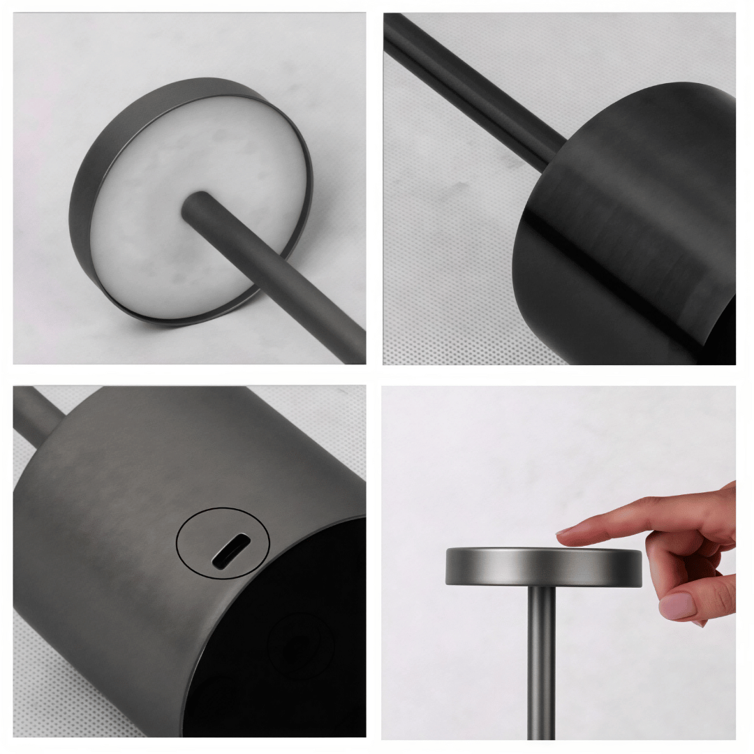 Kabellose LED Tischlampe mit Touchsteuerung - Mit 3 Farbmodi & dimmbarer Helligkeit, für stimmungsvolle Raumbeleuchtung