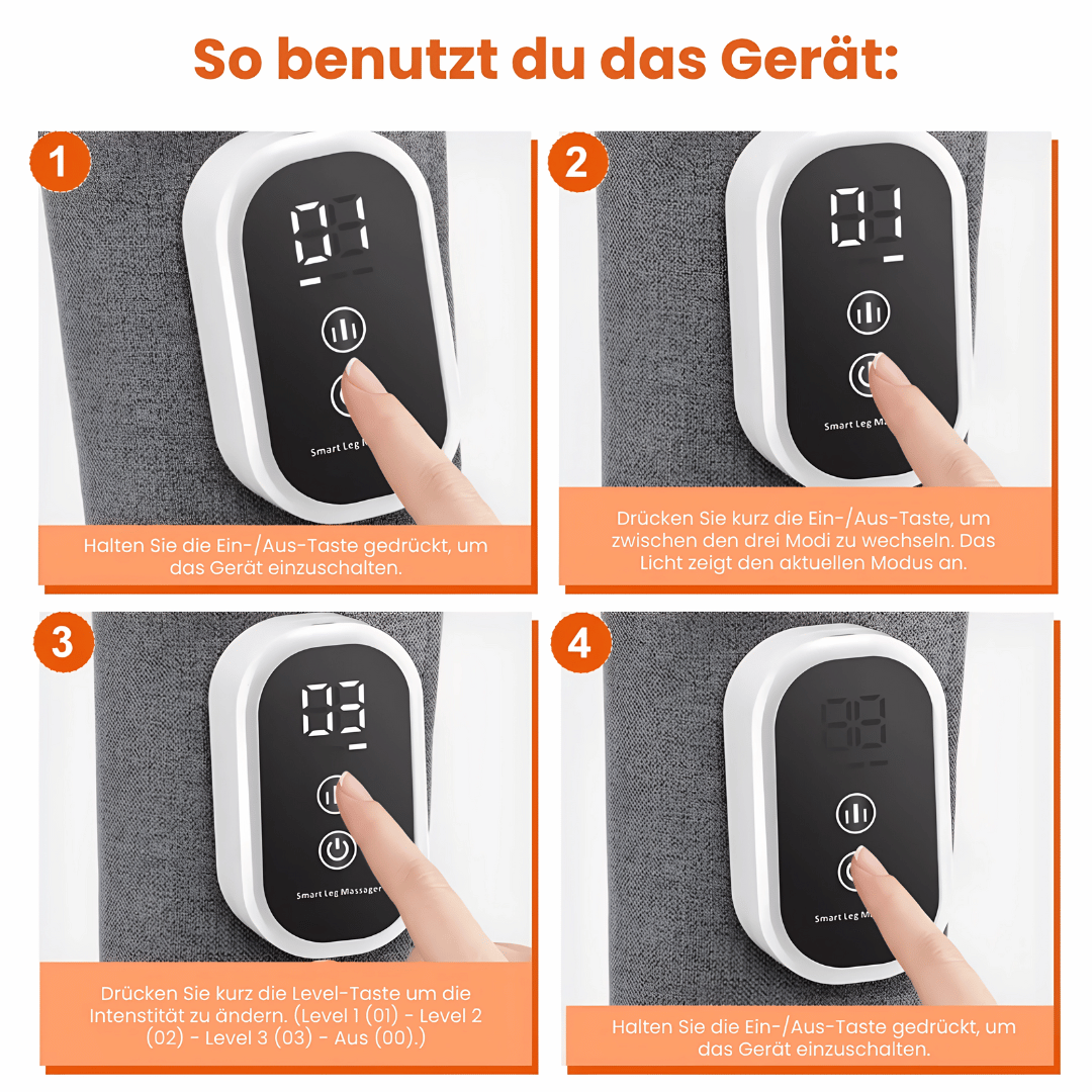 FlexRelief Wadenmassagegerät mit 360° Luftkompression  - Kabellos mit 3 Modi, für bessere Durchblutung & Muskelregeneration