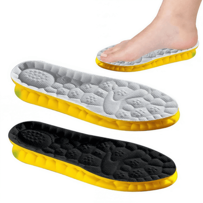 4D Sport Einlegesohlen - Orthopädische PU Schuheinlagen mit Dämpfung, weichem Fußbett & atmungsaktiver Polsterung