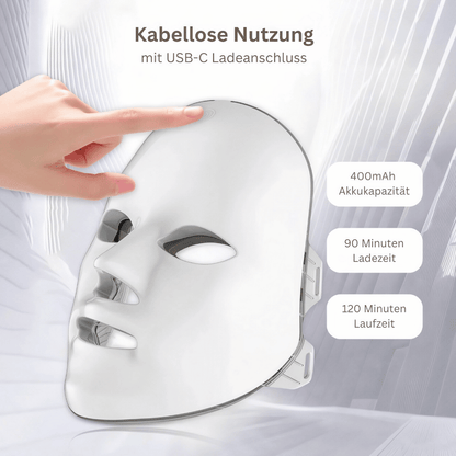 Anti-Aging LED Gesichtsmaske - 7 Farben Lichttherapie zur Hautstraffung, Faltenreduktion & natürlichen Hautverjüngung