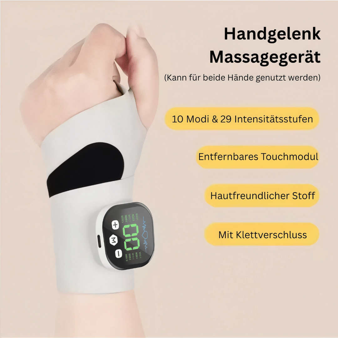 VitaPlus - Wärmendes Handgelenk-Massagegerät elektrisch - zur Anwendung bei Arthritis, Karpaltunnel & Entzündungen