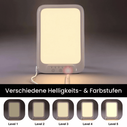 Tageslichtlampe 20000 Lux - LED Lichttherapie Lampe mit 3 Farbmodi & 5 Helligkeitsstufen, Touch-Steuerung