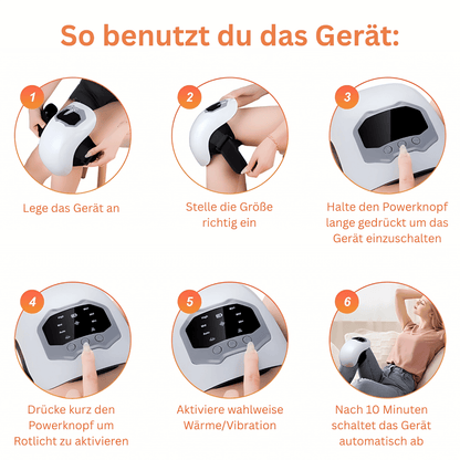 Smartes Knie-Massagegerät - Intelligente Massage mit Luftdruck, Vibration & Wärme für Knie, Schulter & Ellbogen