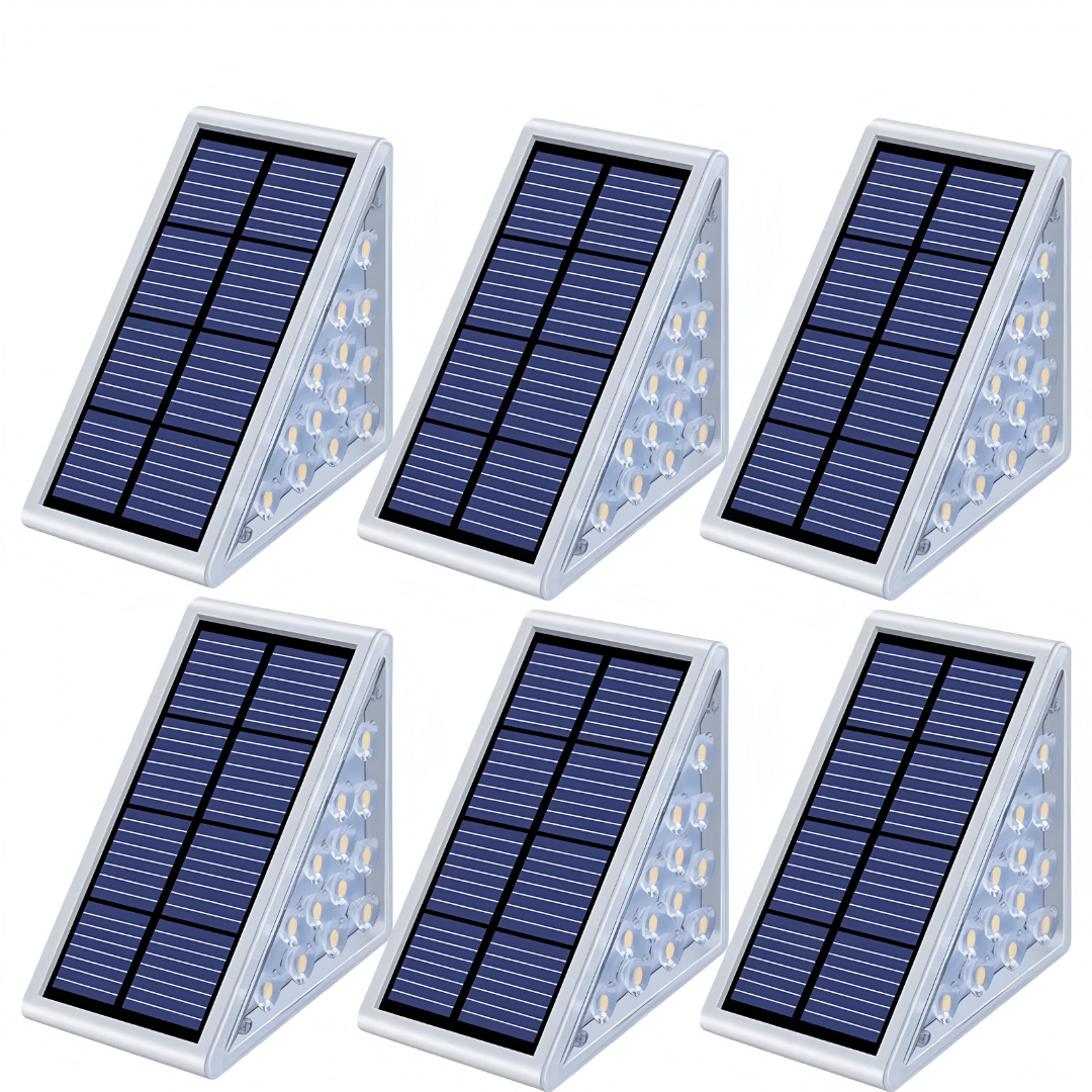 Solar Treppenlichter LED - wasserdichte Stufenbeleuchtung mit Anti-Diebstahl-Sicherung, für sichere Beleuchtung von Treppen