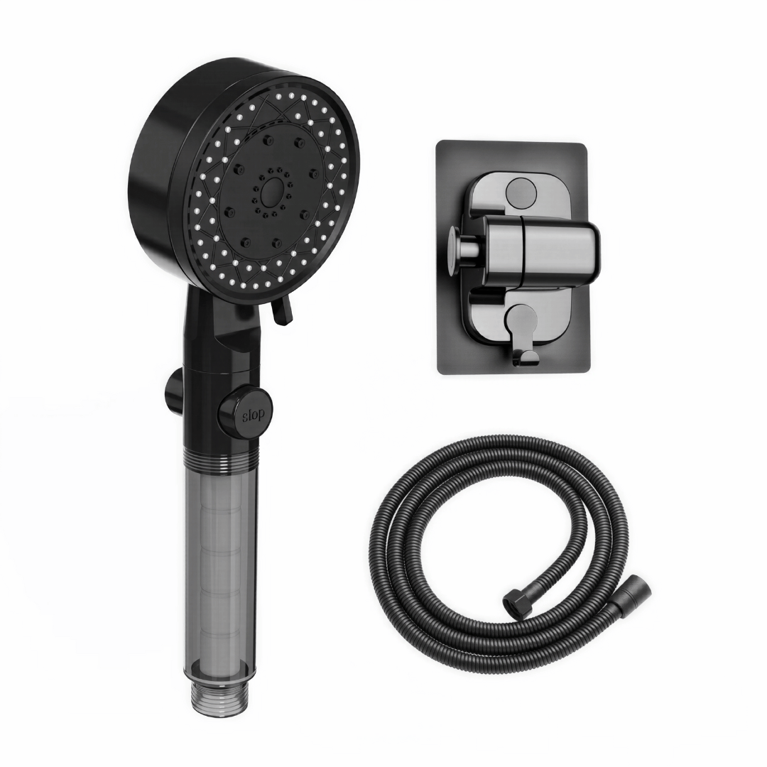 Hochdruck-Duschkopf mit Filter und 8 Strahlarten - wassersparend & robust