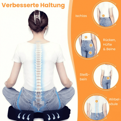 Orthopädisches Sitzkissen – Ergonomisches Memory-Schaum Kissen für gesunde Haltung, gegen Rückenschmerzen beim Sitzen