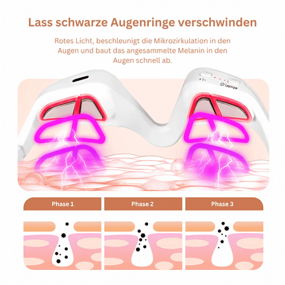 3D Augenmassagegerät - Elektrische Augenpflege zur Reduktion von Augenringen, für glatte & strahlende Haut um die Augen